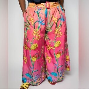 LA FUORI 100% Silk NIE Flared Pants